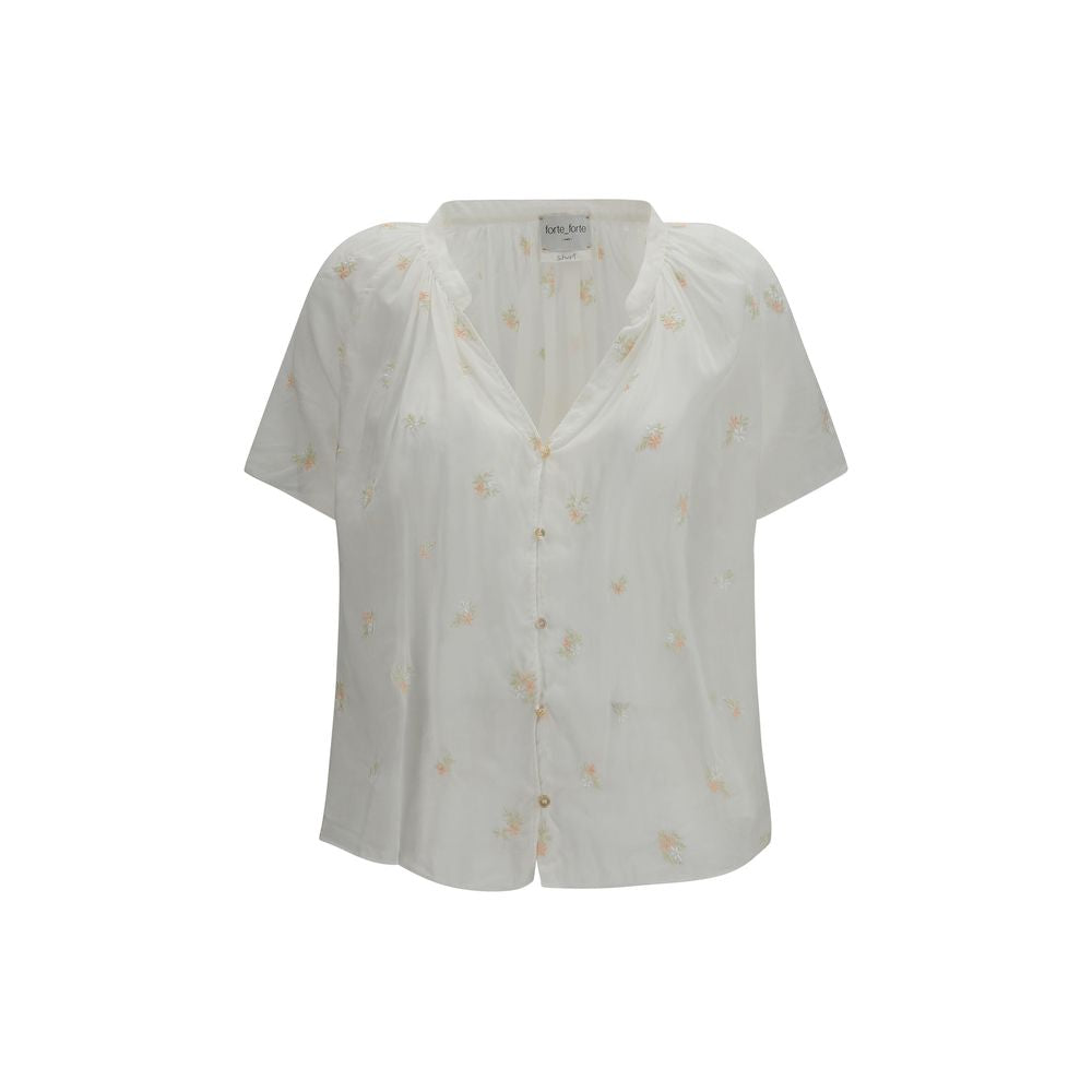Beige Cotton Shortsleeve Shirt