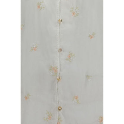 Beige Cotton Shortsleeve Shirt