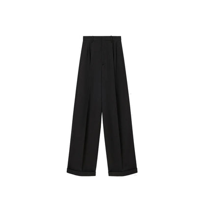 Black Cotton Casual Pants