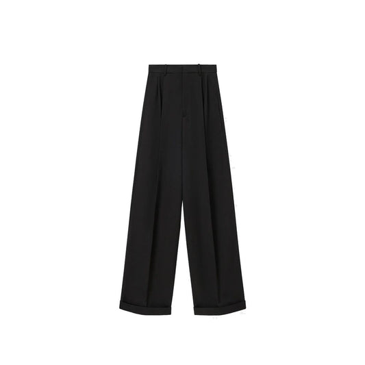 Black Cotton Casual Pants