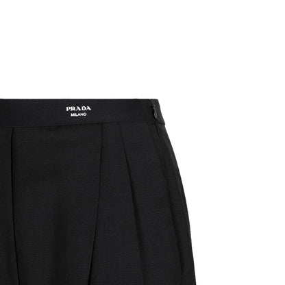 Black Mohair Casual Pants