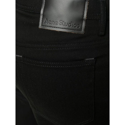 Black Cotton Straight-Leg Jeans