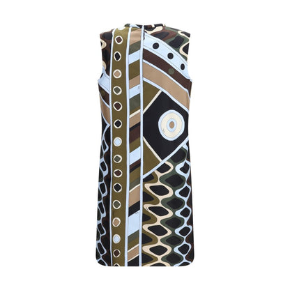 Bicolor Acetate Casual Dress