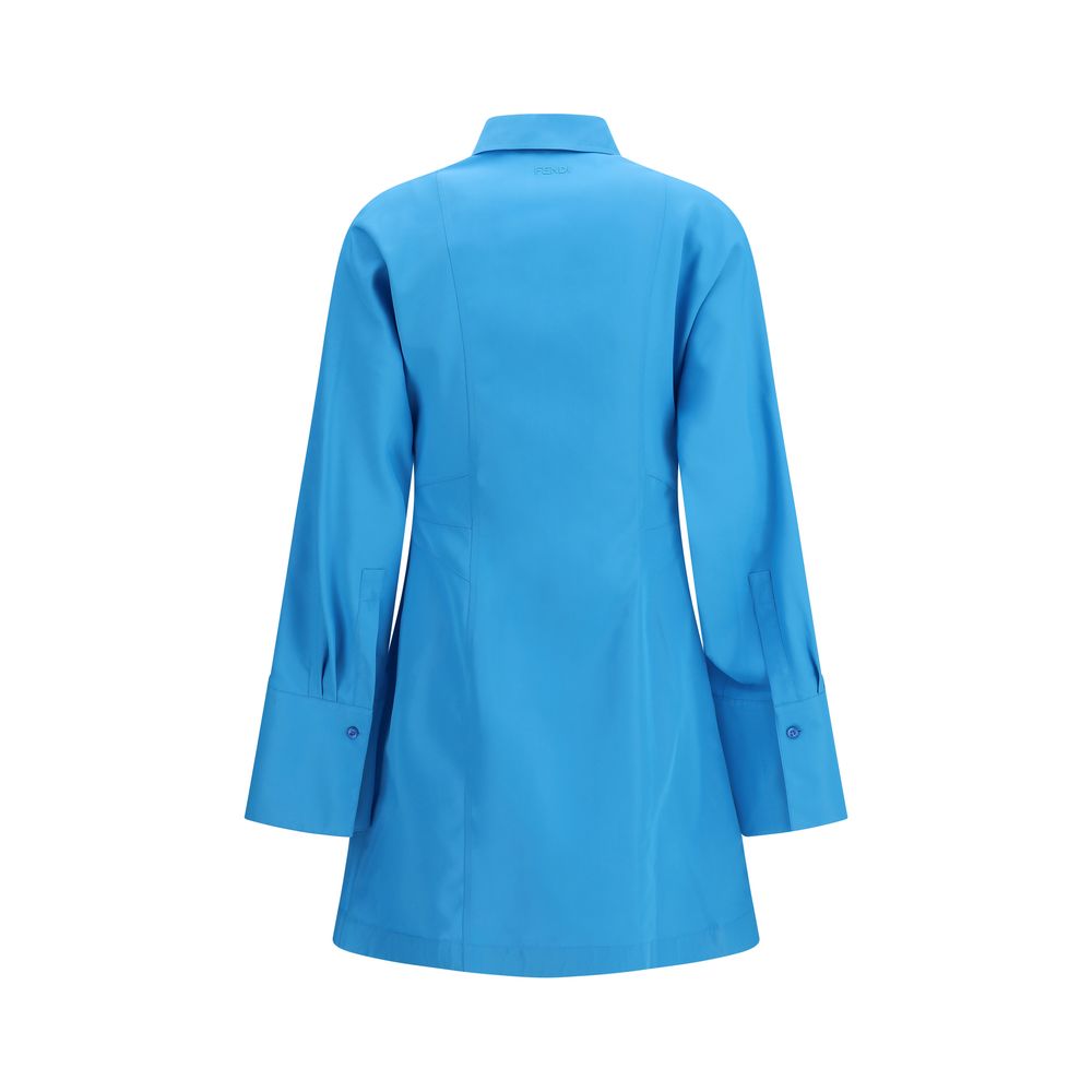 Blue Viscose Casual Dress