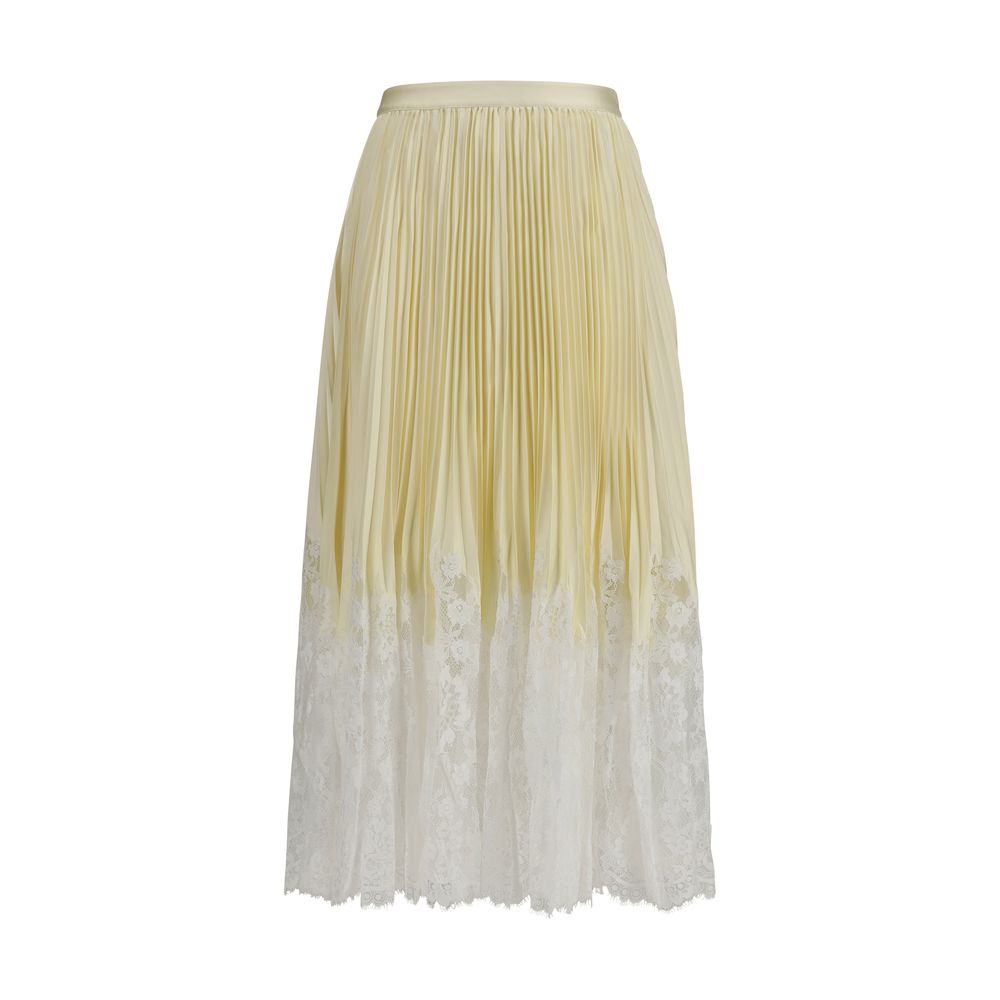 Bicolor Polyester Midi Skirt