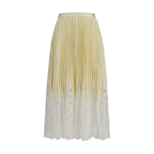 Bicolor Polyester Midi Skirt