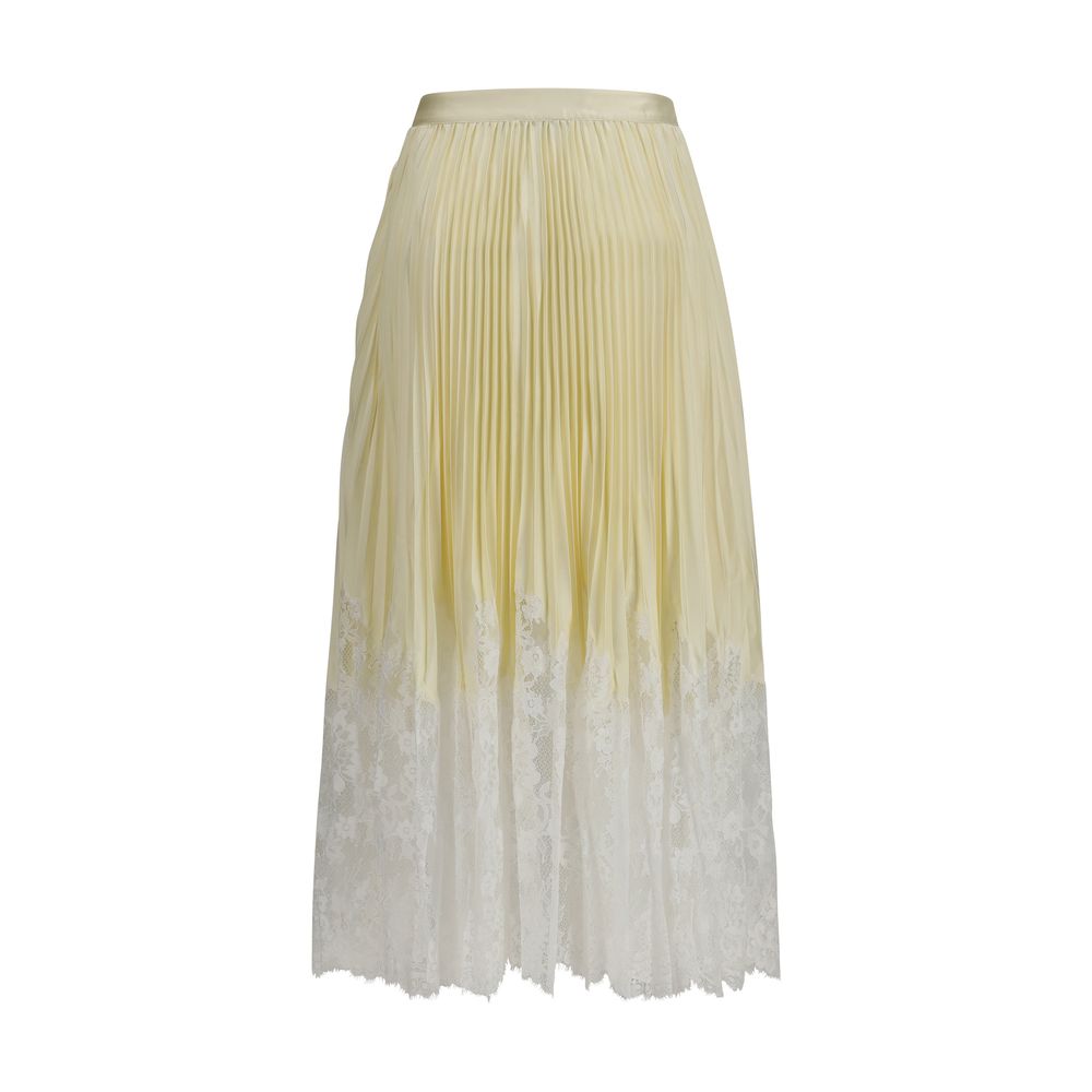 Bicolor Polyester Midi Skirt
