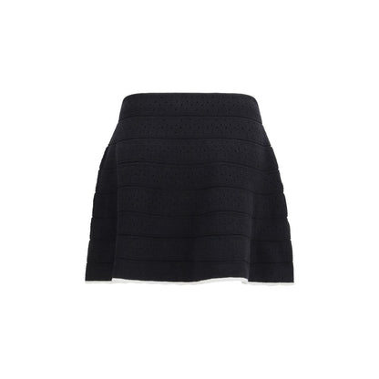 Black Cotton Mini Skirt