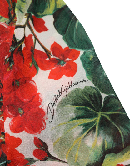 Multicolor Floral Long Sleeves V-neck Dress