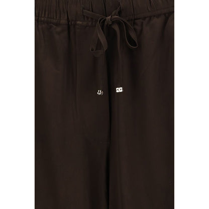 Brown Acetate Casual Pants