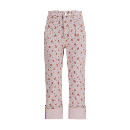 Multicolor Cotton Cropped Pants