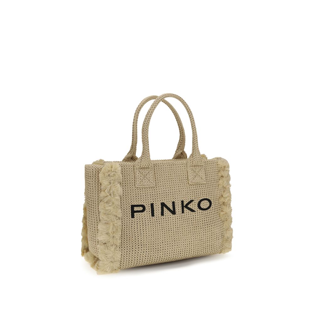 Beige Raffia Shoulder Bag
