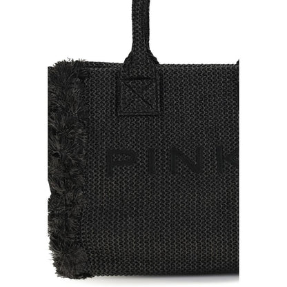 Black Raffia Shoulder Bag