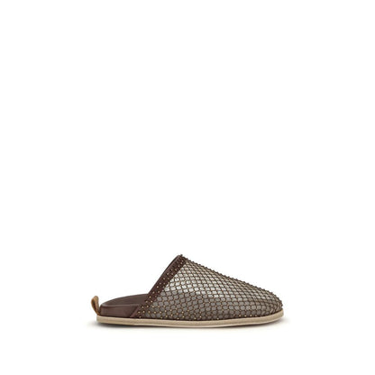 Brown Calf Leather Bos Taurus Mules