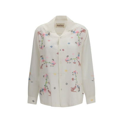 White Cotton Pattern Shirt