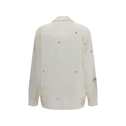 White Cotton Pattern Shirt