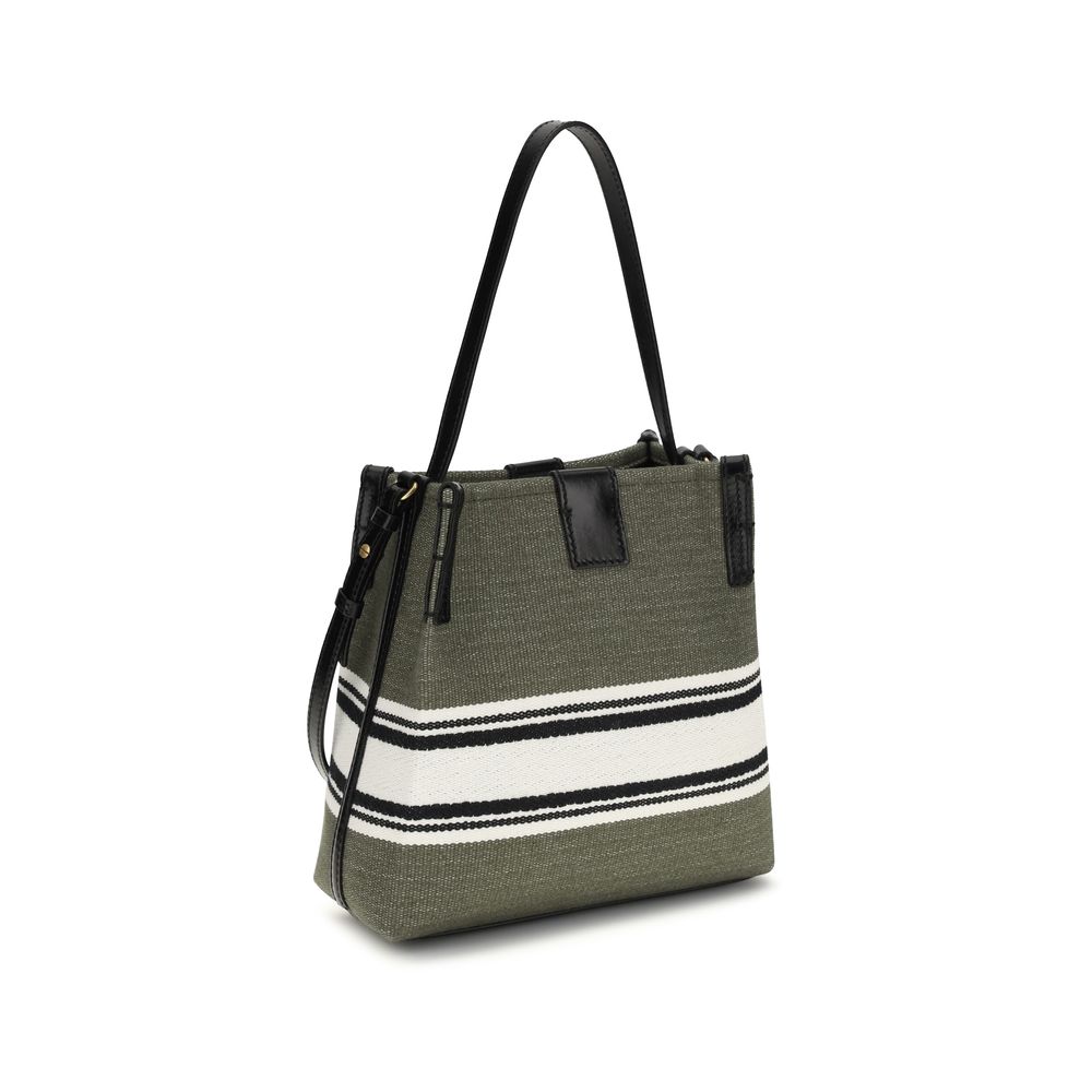 Bicolor Cotton Backet Bag