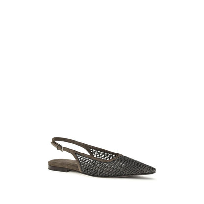 Brown Calf Leather Bos Taurus Ballet Flats