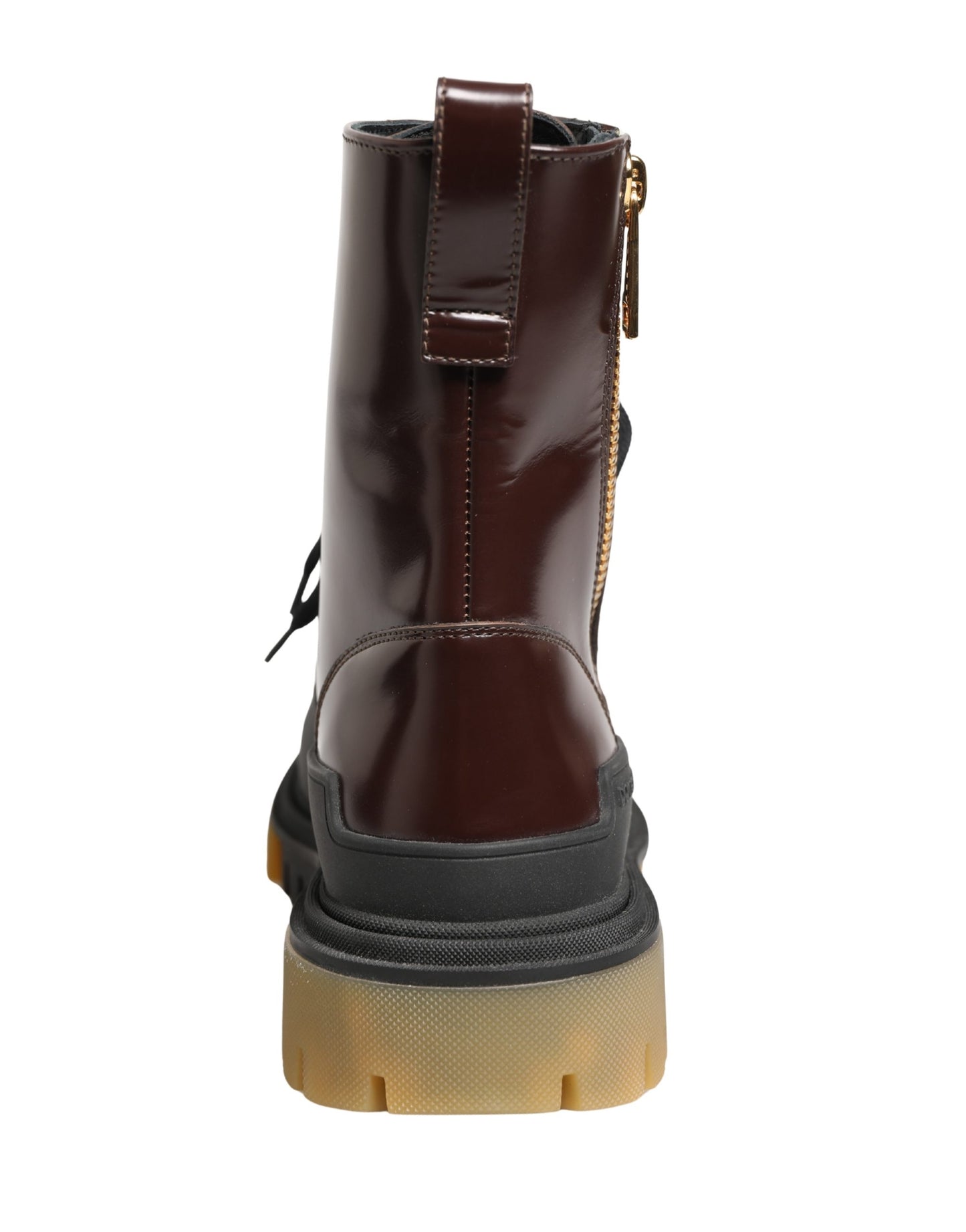 Maroon Leather Lace Up Biker Boots Shoes