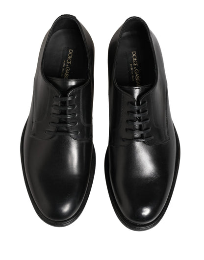 Black Calfskin Leather Derby Men Dress Shoes