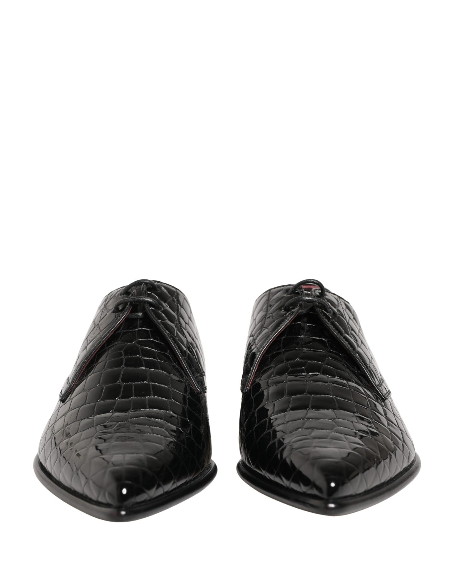 Black Exotic Leather Derby Men Dress Shoes