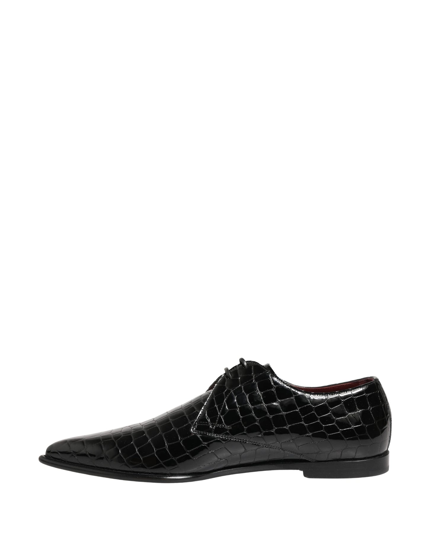 Black Exotic Leather Derby Men Dress Shoes