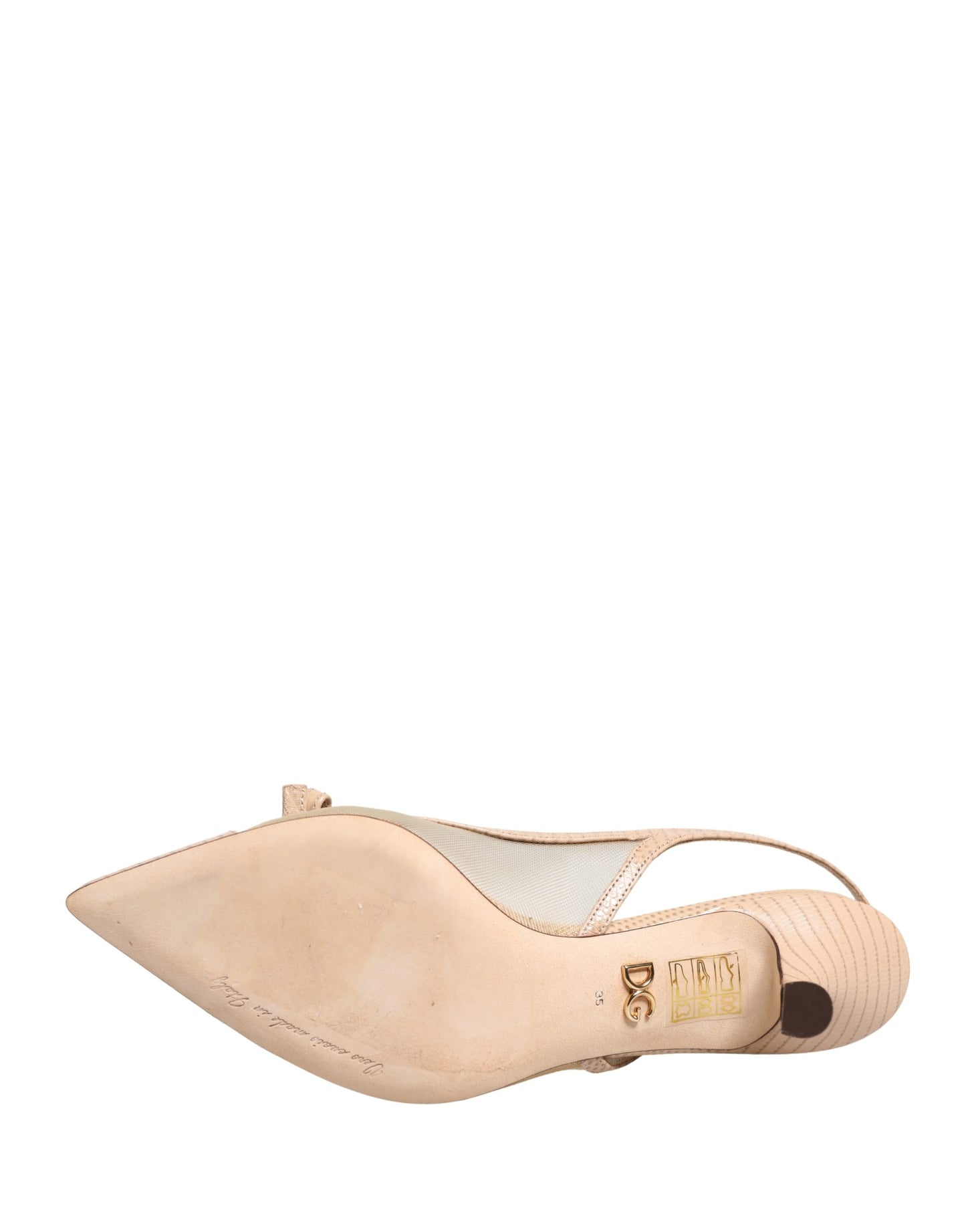 Beige Lori Mesh Leather Slingback Sandals Shoes