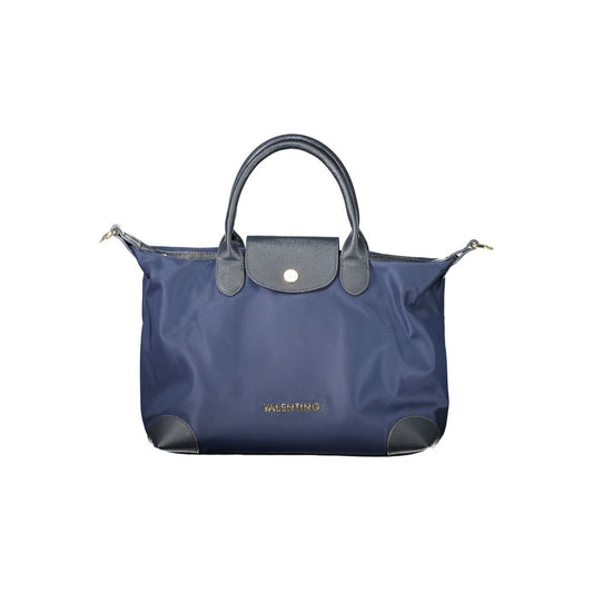 Blue Polyurethane Women's Bag