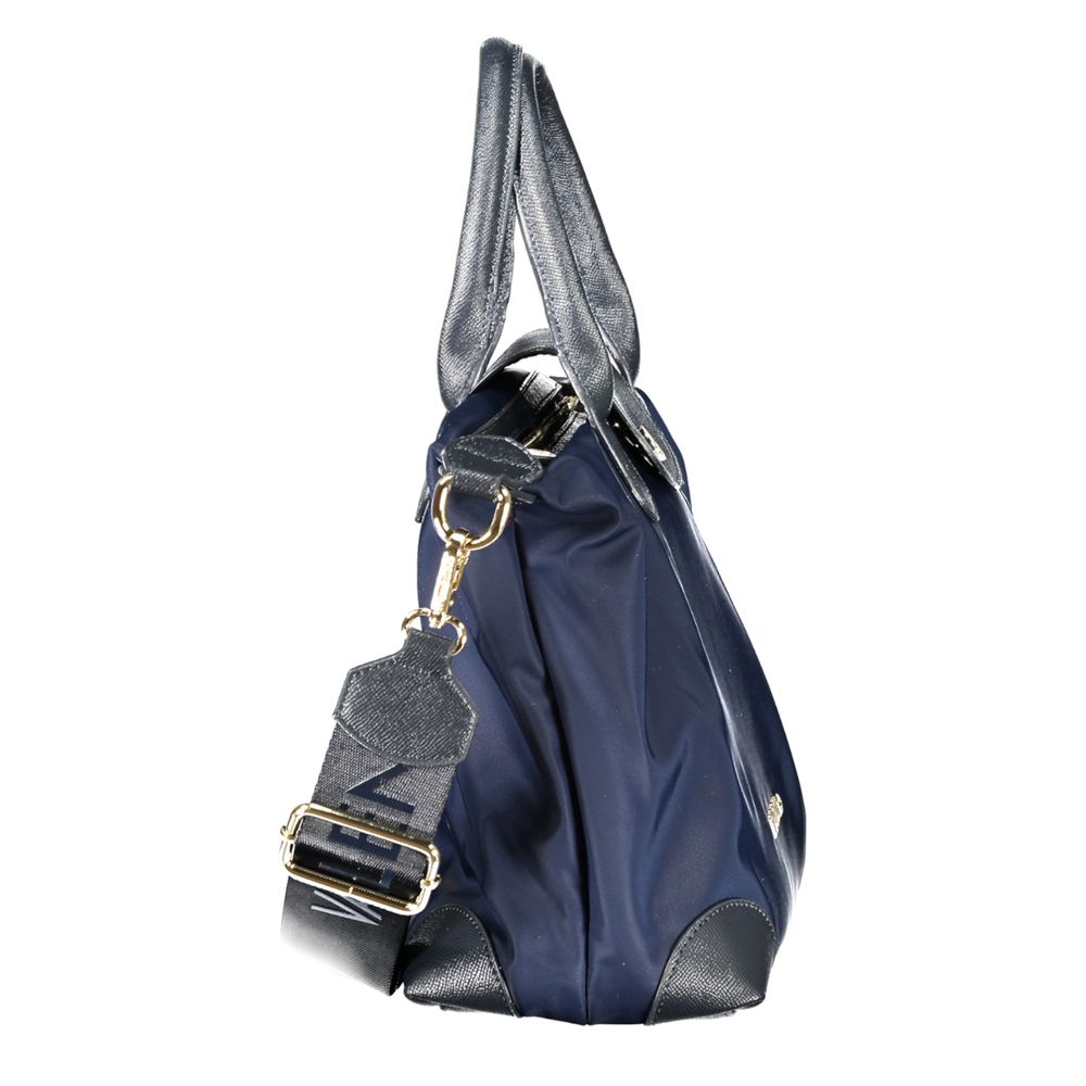 Blue Polyurethane Women's Bag