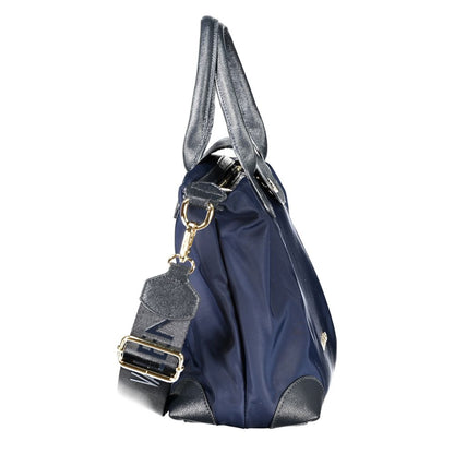 Blue Polyurethane Women's Bag
