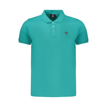 Green Cotton Men Polo