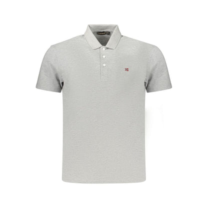 Gray Cotton Men's Polo Shirt