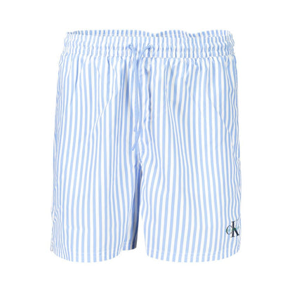 Blue Polyester Men's Swimwear