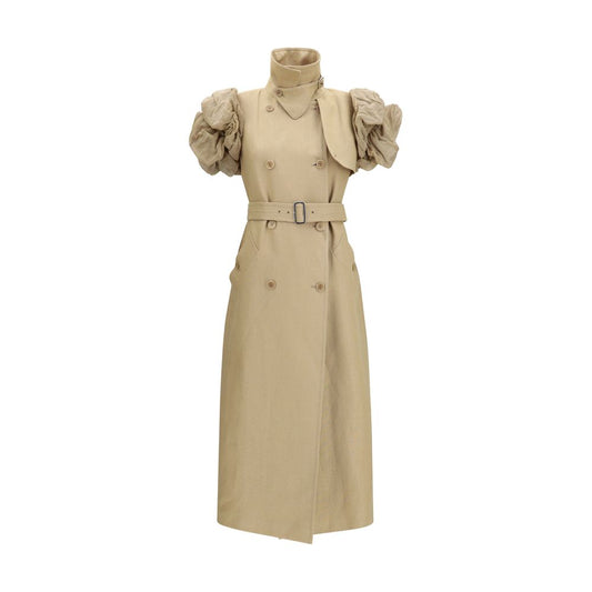 Beige Linen Sleveless Jacket