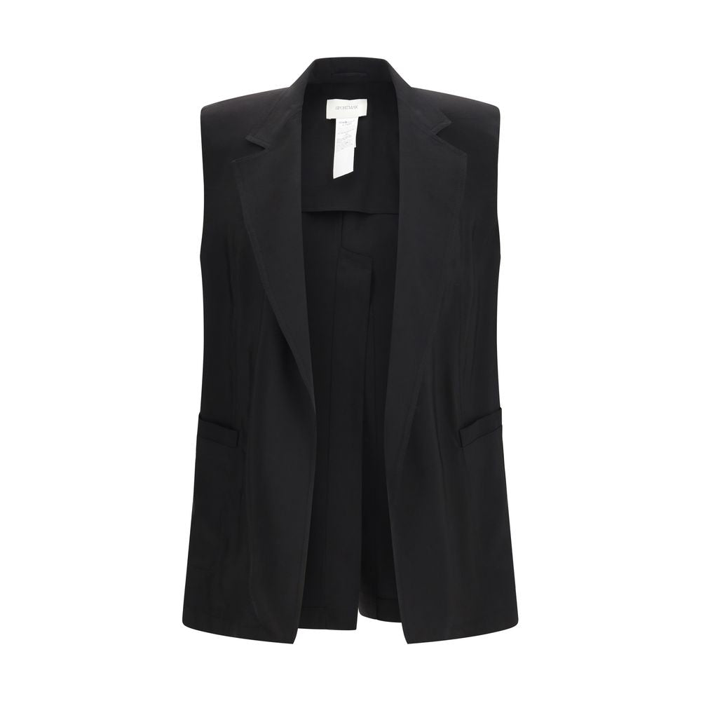Black Viscose Sleveless Jacket