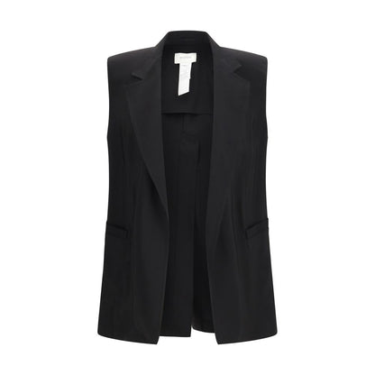 Black Viscose Sleveless Jacket