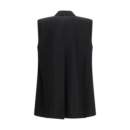 Black Viscose Sleveless Jacket