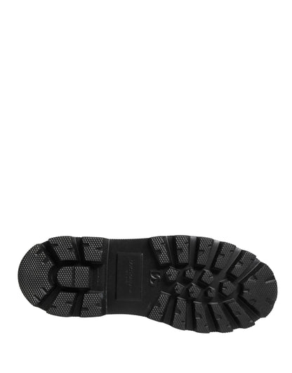 Black Chunky Sole Leather Men Loafers Shoes