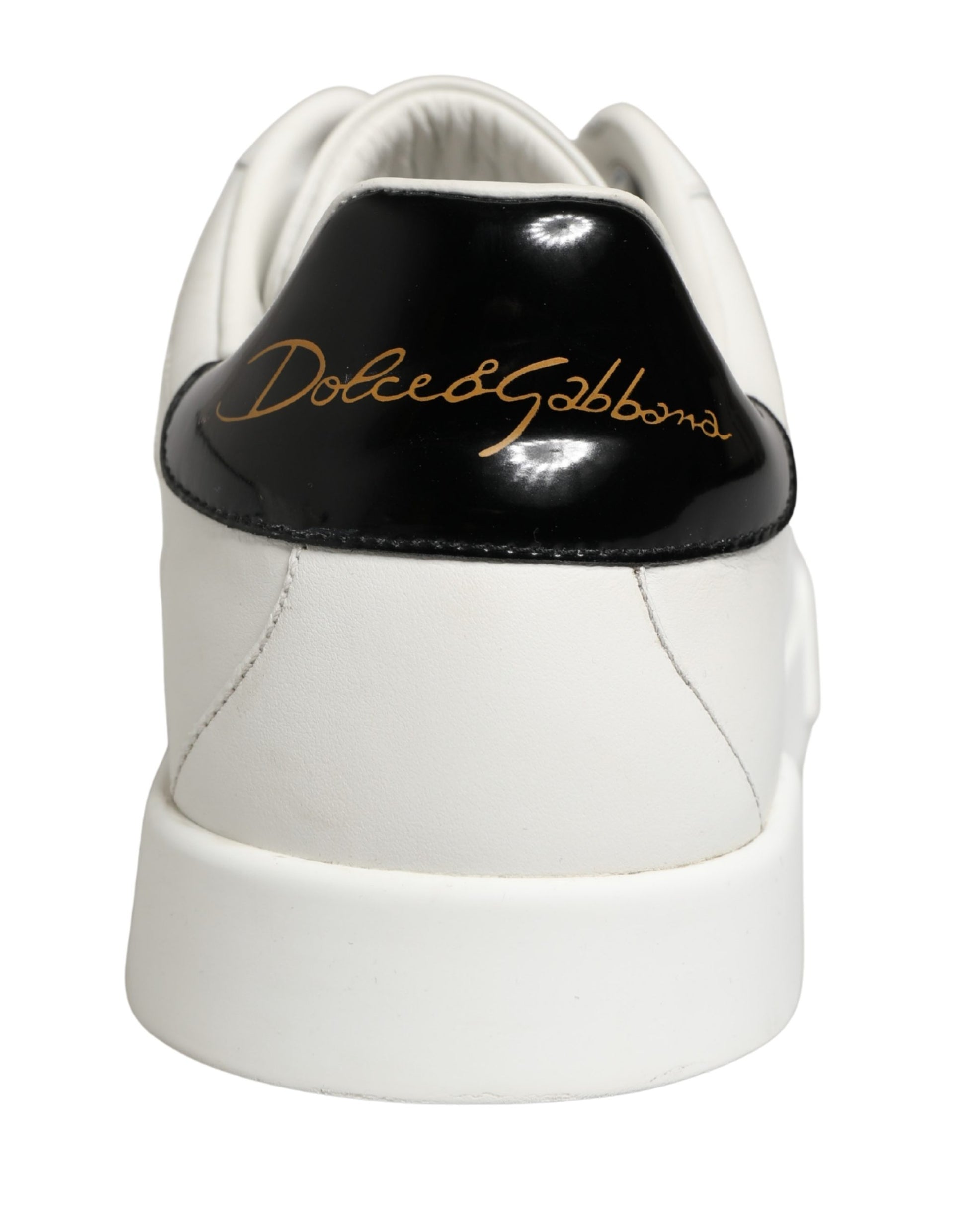White Black Portofino Leather Sneakers Shoes