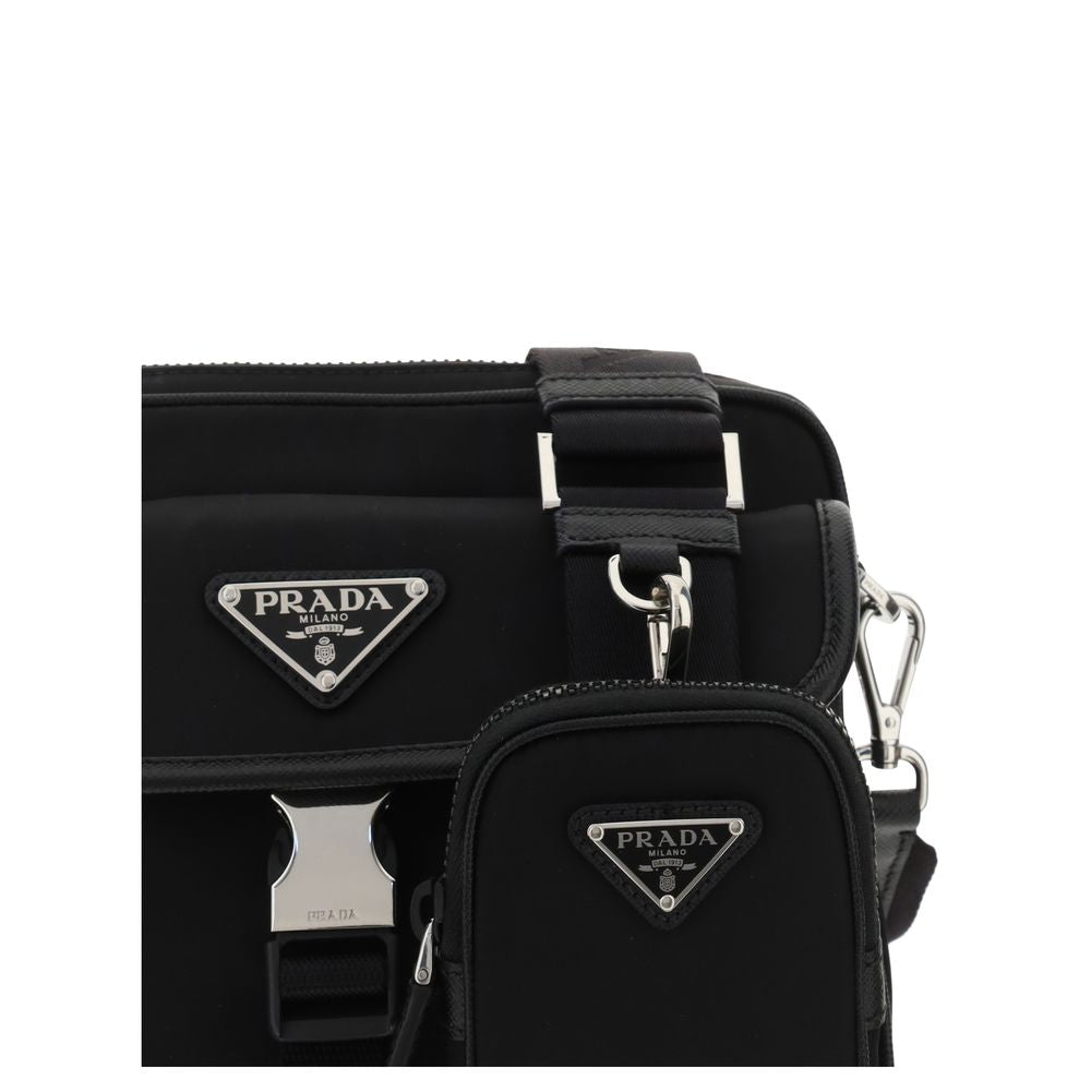 Black Recycled Polyamide Shoulder Bag