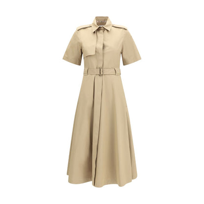 Beige Cotton Casual Dress