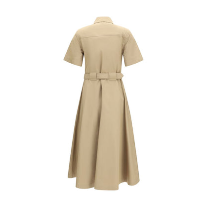Beige Cotton Casual Dress