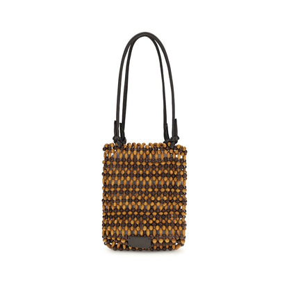Brown Wood Shoulder Bag