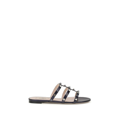 Blue Napa Leather / Calf Bos Taurus Flat Sandals
