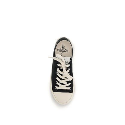 Black Fabric Low Top Sneakers