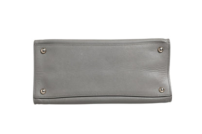 Gray Saffiano Leather Tote