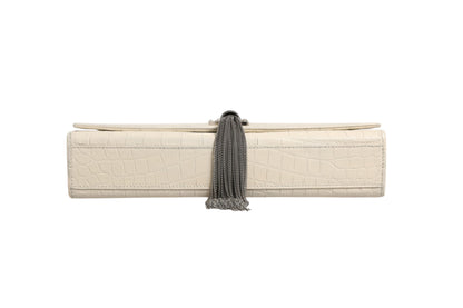 Kate Tassel Small Croc-Embossed Leather