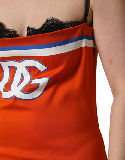 Orange Cotton Superbowl Football Inspired Mini Dress