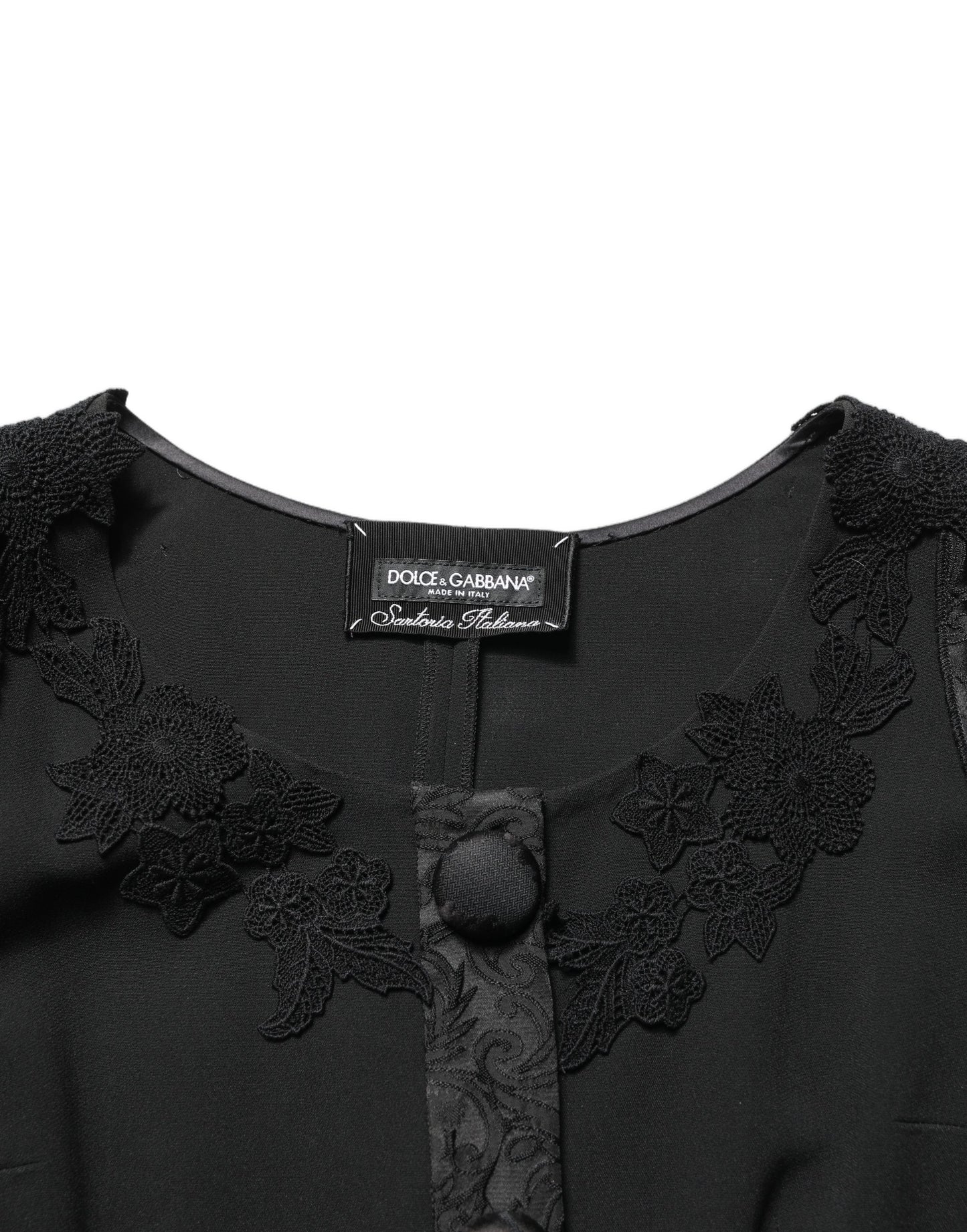 Dark Gray Button Fastening Lace Trimmed Blazer Jacket