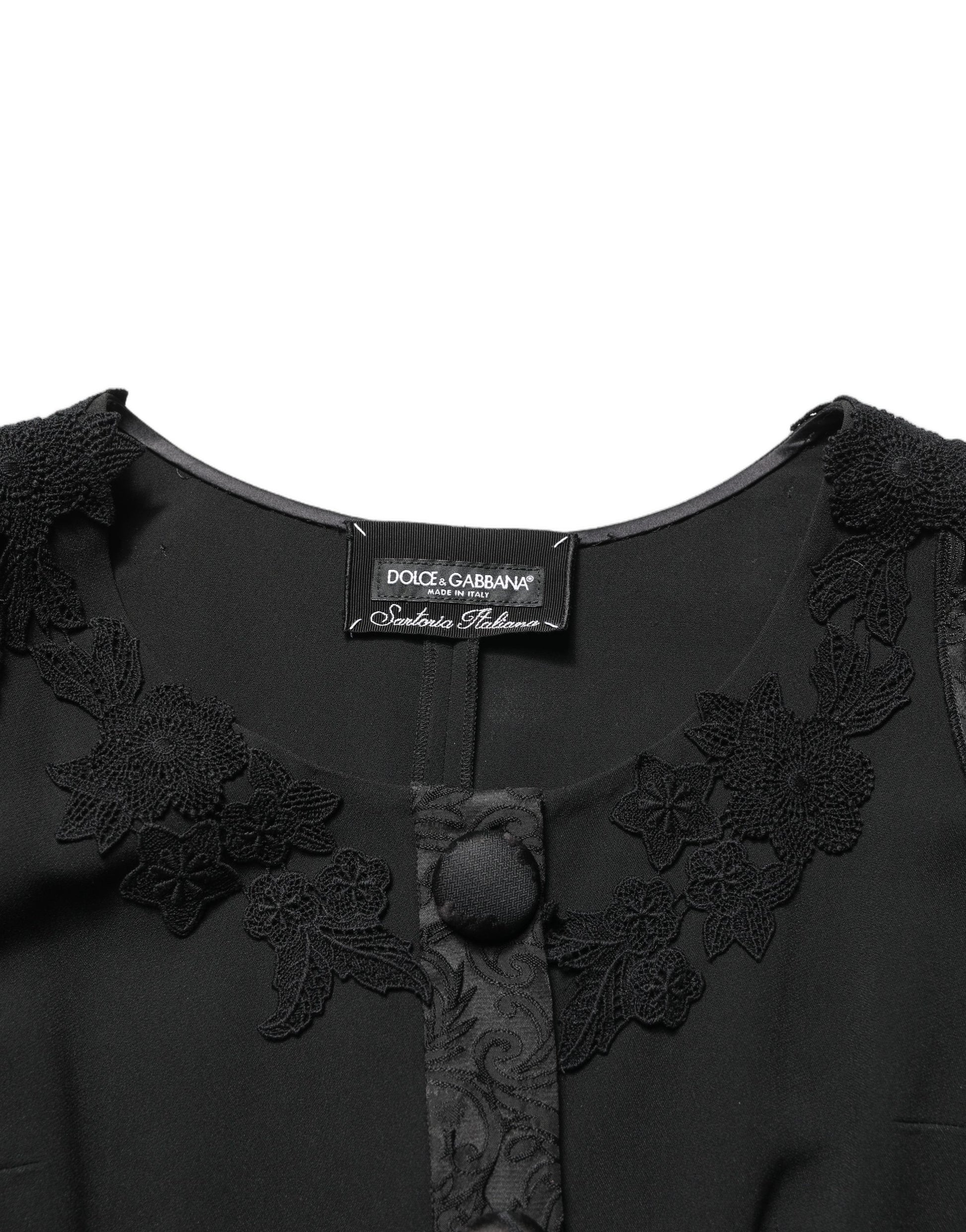 Dark Gray Button Fastening Lace Trimmed Blazer Jacket